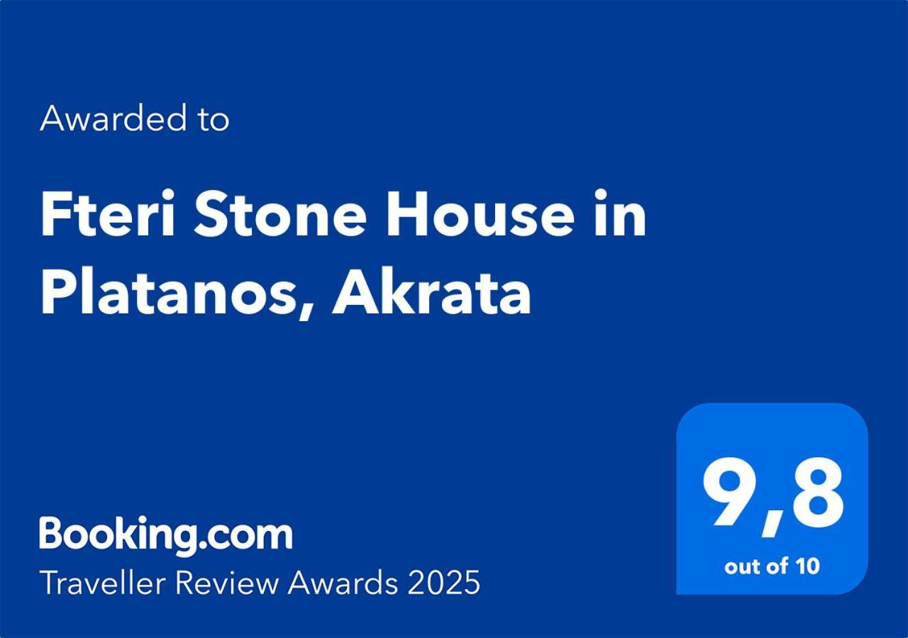 Fteri Stone House In Platanos, Akrata Apartment Bagian luar foto